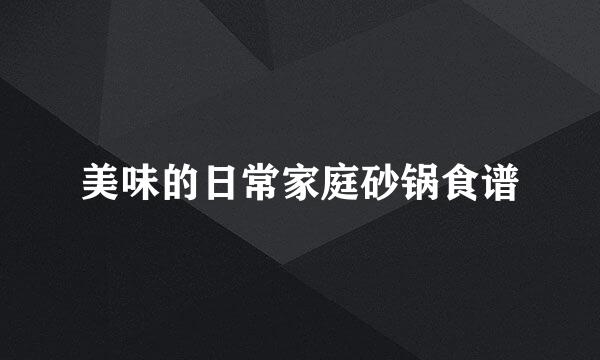 美味的日常家庭砂锅食谱