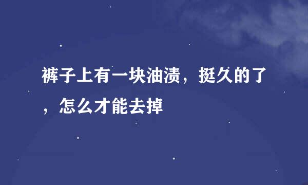 裤子上有一块油渍，挺久的了，怎么才能去掉