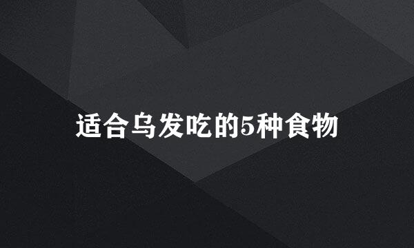 适合乌发吃的5种食物