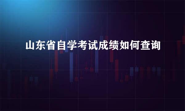 山东省自学考试成绩如何查询