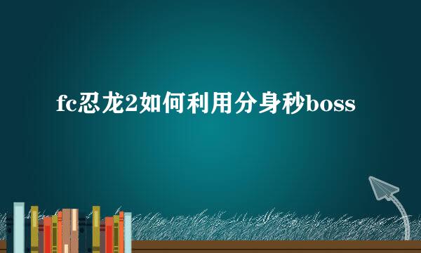 fc忍龙2如何利用分身秒boss