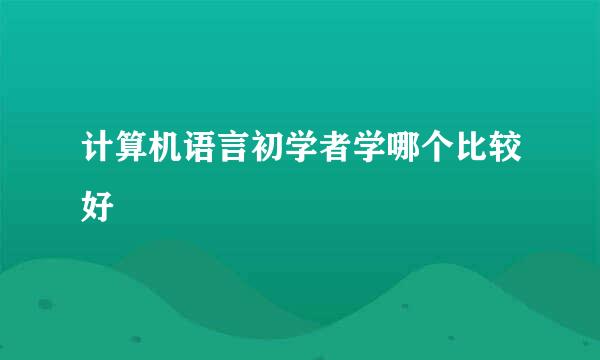 计算机语言初学者学哪个比较好