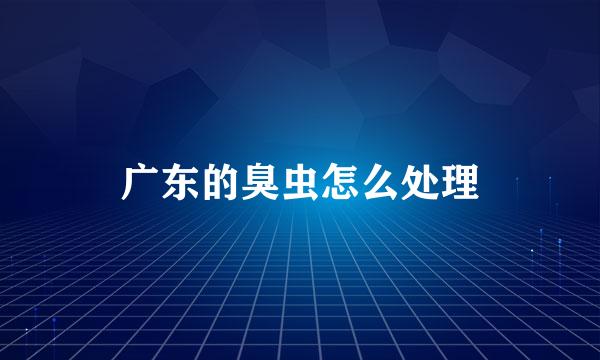 广东的臭虫怎么处理