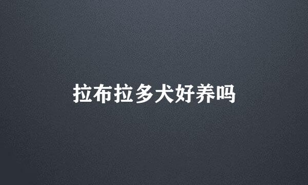 拉布拉多犬好养吗