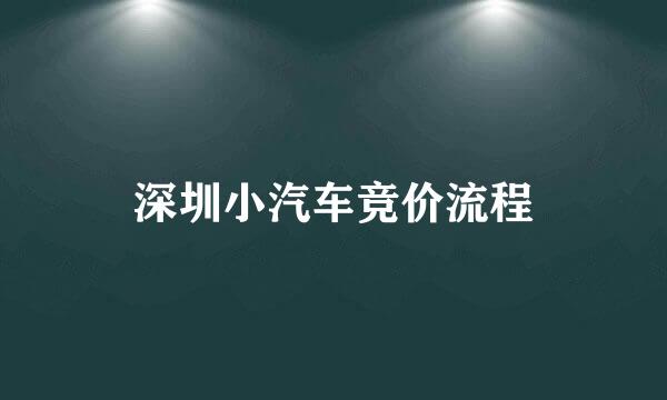 深圳小汽车竞价流程