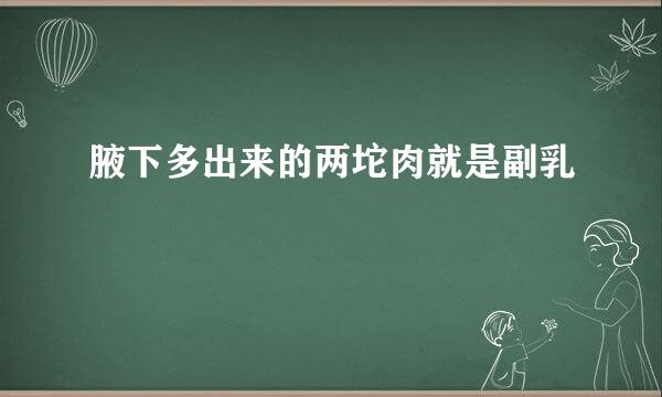 腋下多出来的两坨肉就是副乳