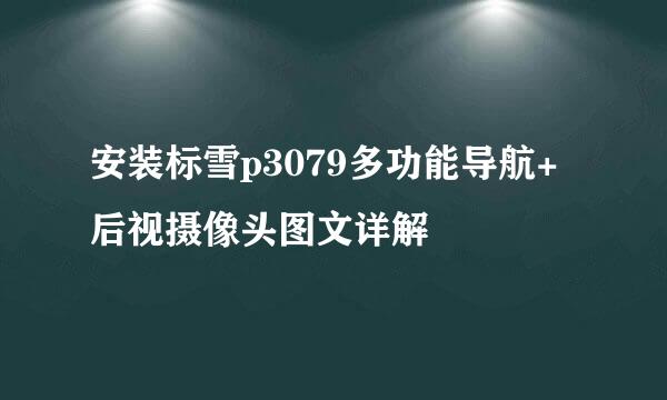 安装标雪p3079多功能导航+后视摄像头图文详解