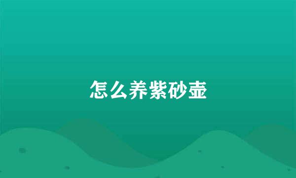 怎么养紫砂壶