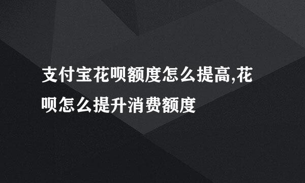 支付宝花呗额度怎么提高,花呗怎么提升消费额度