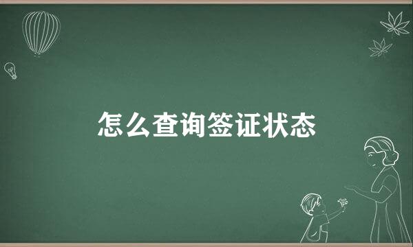 怎么查询签证状态