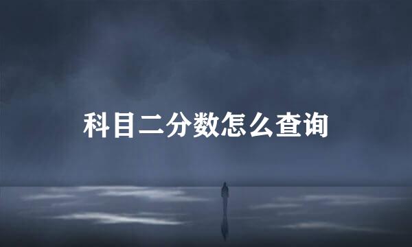 科目二分数怎么查询