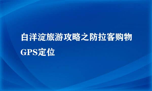 白洋淀旅游攻略之防拉客购物GPS定位