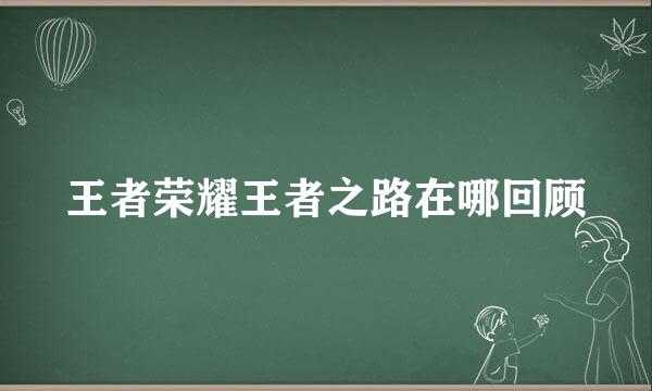 王者荣耀王者之路在哪回顾
