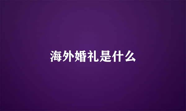 海外婚礼是什么