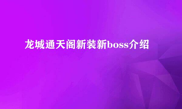 龙城通天阁新装新boss介绍