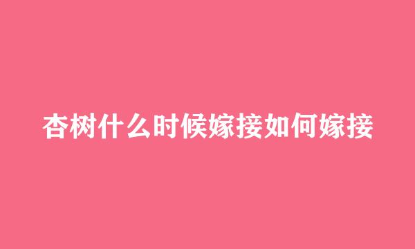 杏树什么时候嫁接如何嫁接