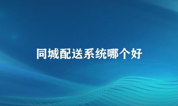 同城配送系统哪个好