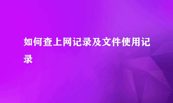 如何查上网记录及文件使用记录