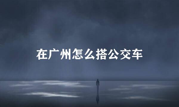 在广州怎么搭公交车