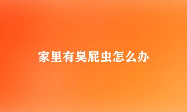 家里有臭屁虫怎么办