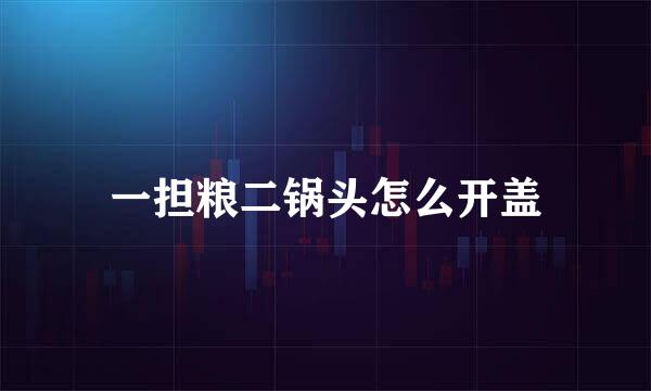 一担粮二锅头怎么开盖