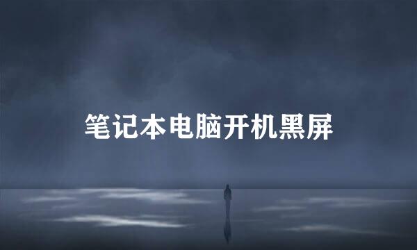笔记本电脑开机黑屏
