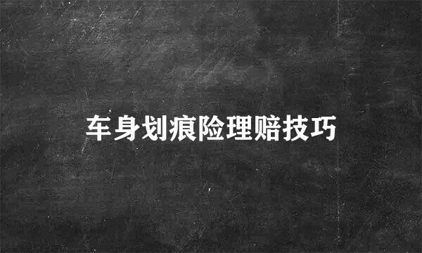 车身划痕险理赔技巧