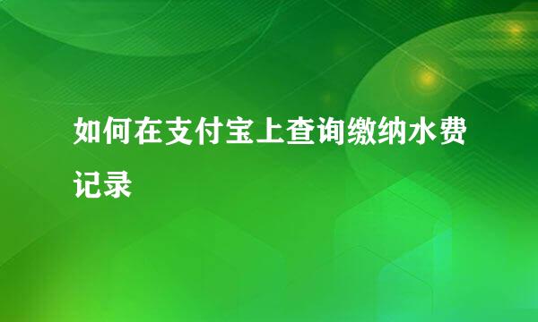 如何在支付宝上查询缴纳水费记录