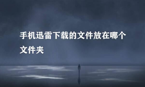 手机迅雷下载的文件放在哪个文件夹