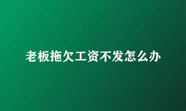 老板拖欠工资不发怎么办