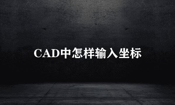 CAD中怎样输入坐标