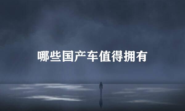 哪些国产车值得拥有