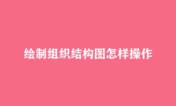 绘制组织结构图怎样操作