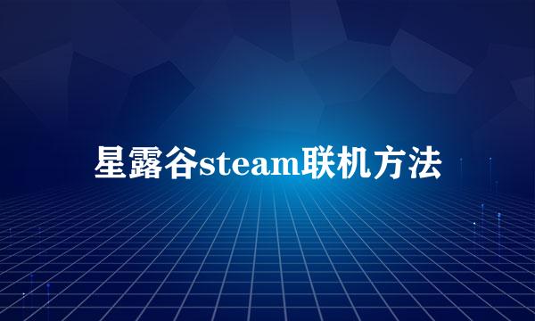 星露谷steam联机方法