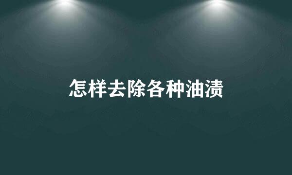 怎样去除各种油渍
