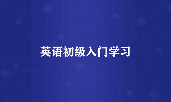 英语初级入门学习