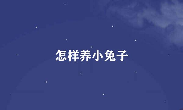 怎样养小兔子