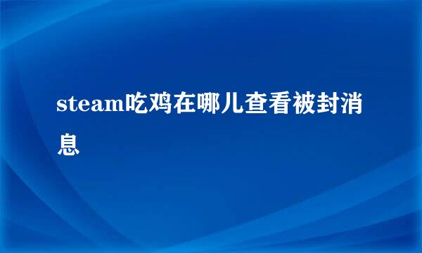 steam吃鸡在哪儿查看被封消息