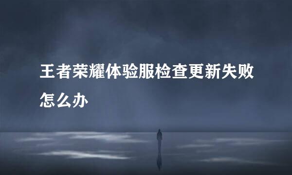 王者荣耀体验服检查更新失败怎么办