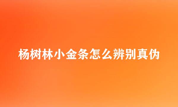 杨树林小金条怎么辨别真伪
