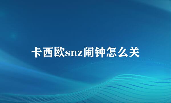 卡西欧snz闹钟怎么关