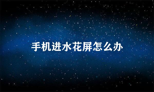 手机进水花屏怎么办