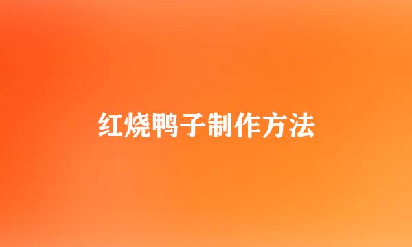 红烧鸭子制作方法