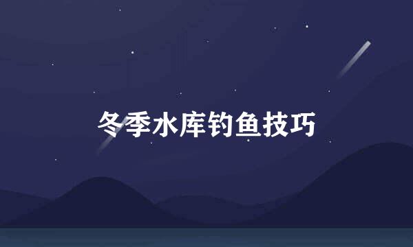 冬季水库钓鱼技巧