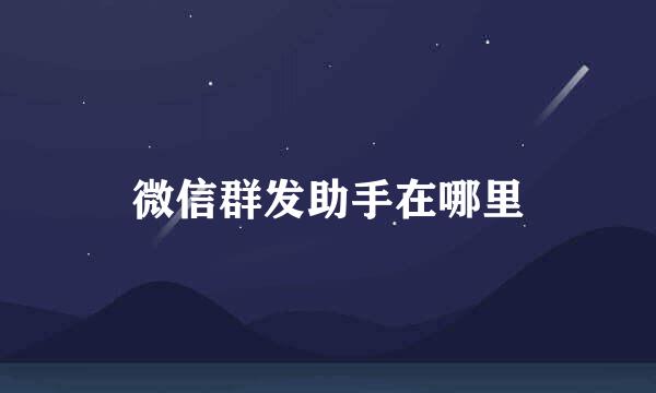 微信群发助手在哪里