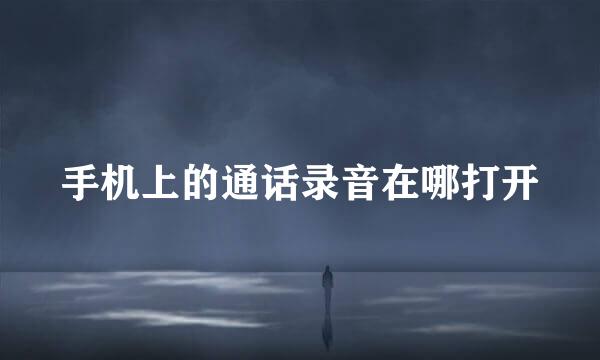 手机上的通话录音在哪打开
