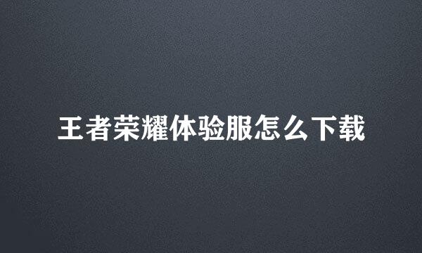 王者荣耀体验服怎么下载