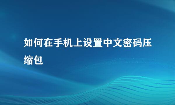 如何在手机上设置中文密码压缩包