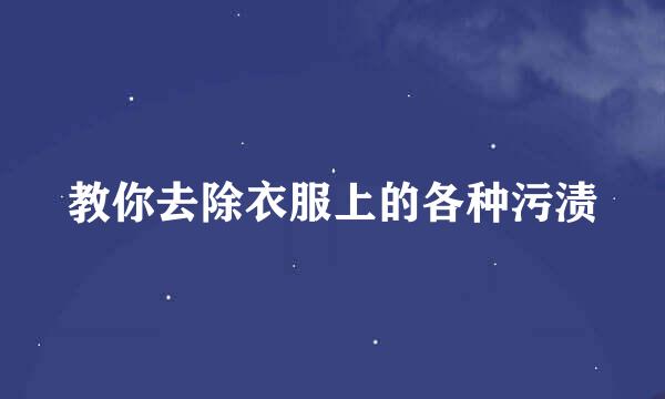 教你去除衣服上的各种污渍