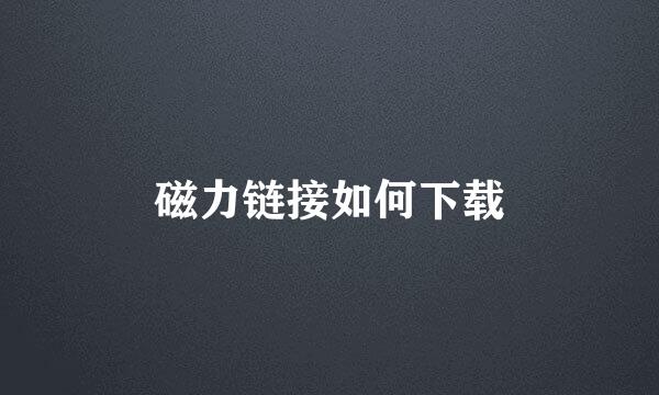 磁力链接如何下载